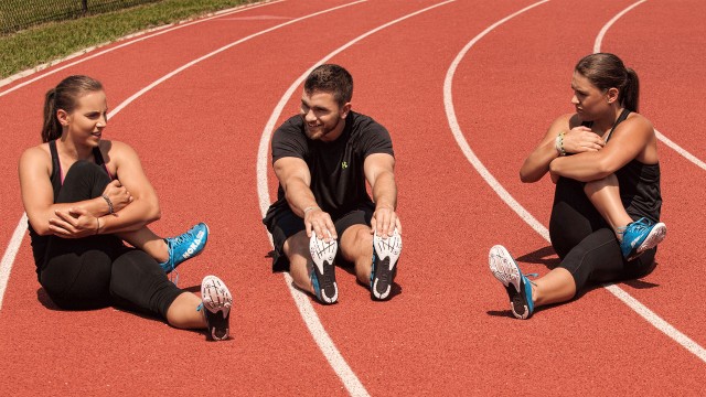 Athlete sitting on Beynon Sports track